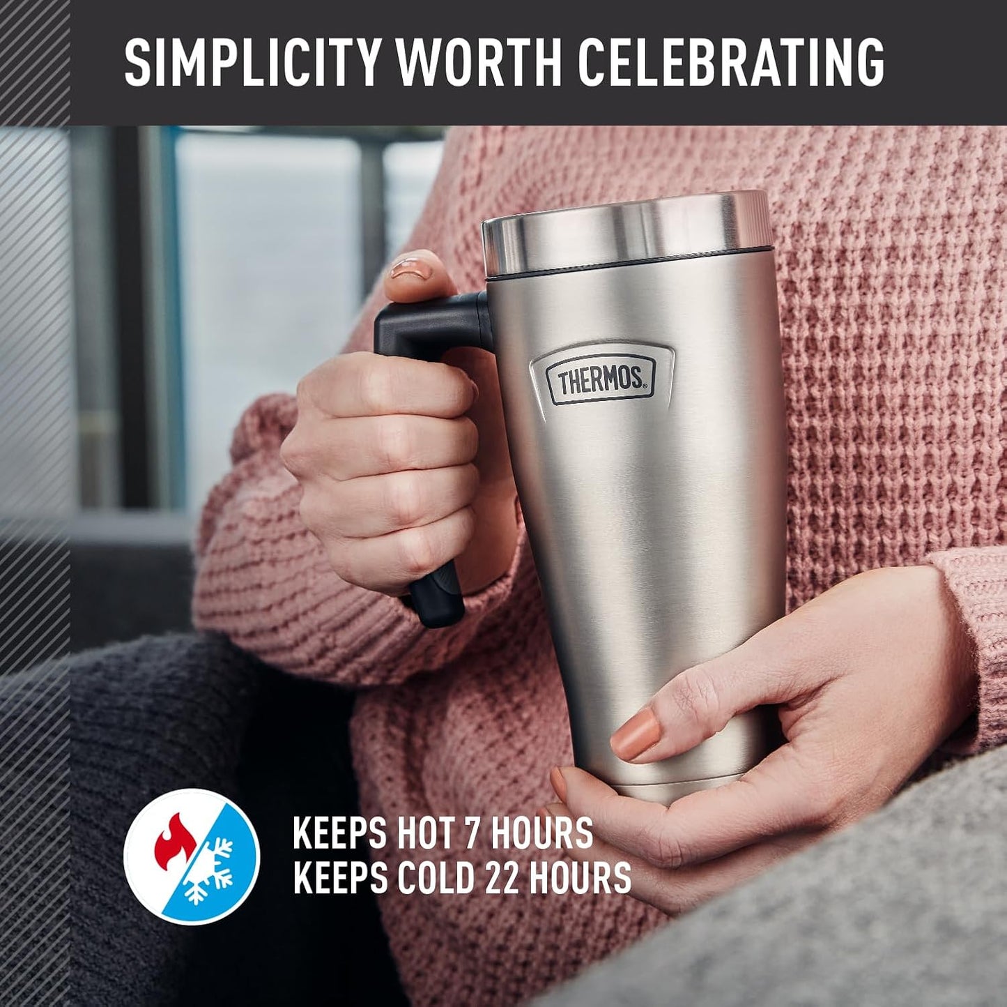 ICON SERIES, Stainless Steel Mug, Granite, 16 oz