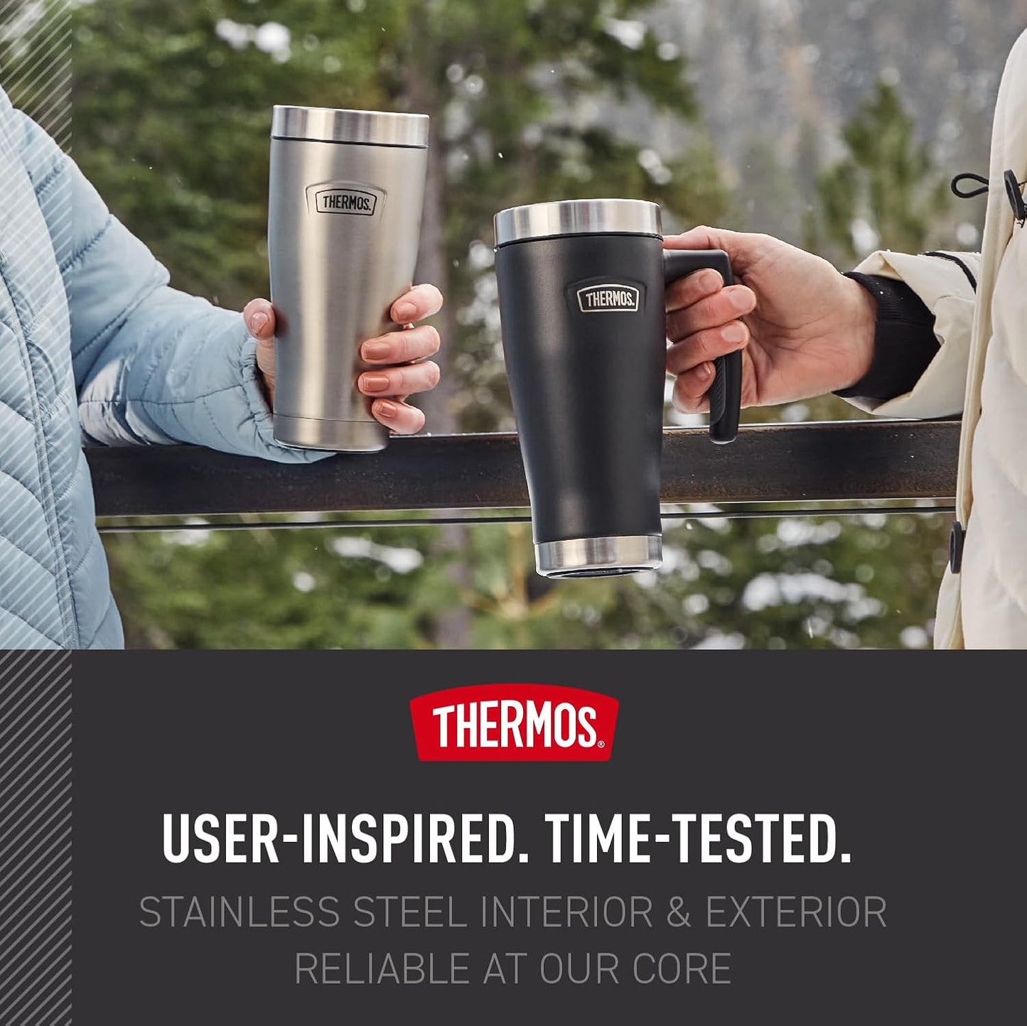 ICON SERIES, Stainless Steel Mug, Granite, 16 oz