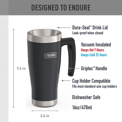 ICON SERIES, Stainless Steel Mug, Granite, 16 oz
