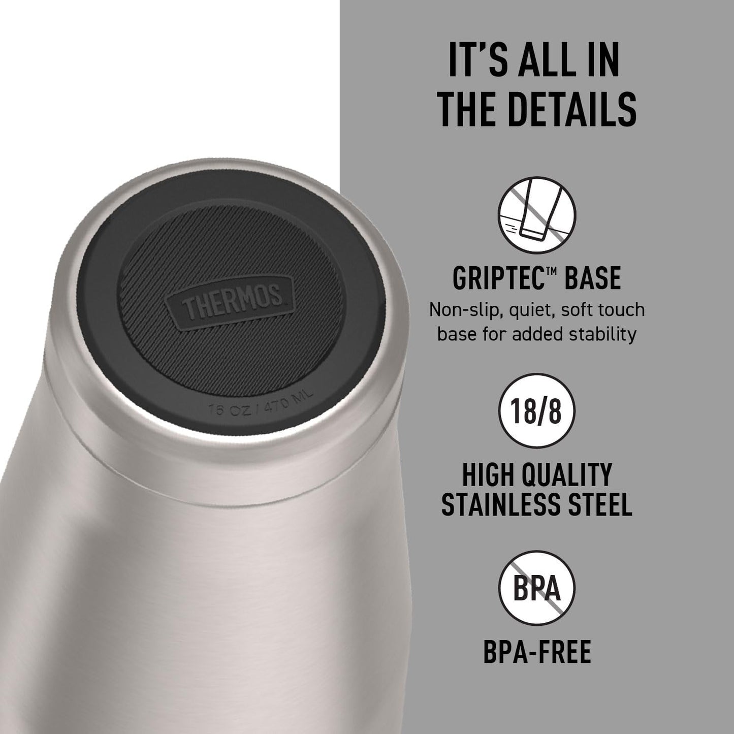ICON SERIES, Stainless Steel Mug, Granite, 16 oz