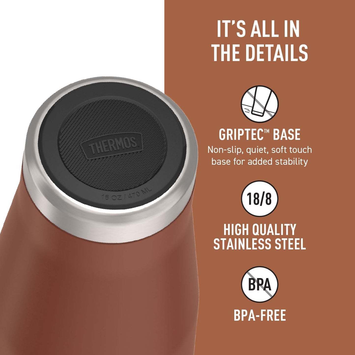 ICON SERIES, Stainless Steel Mug, Granite, 16 oz