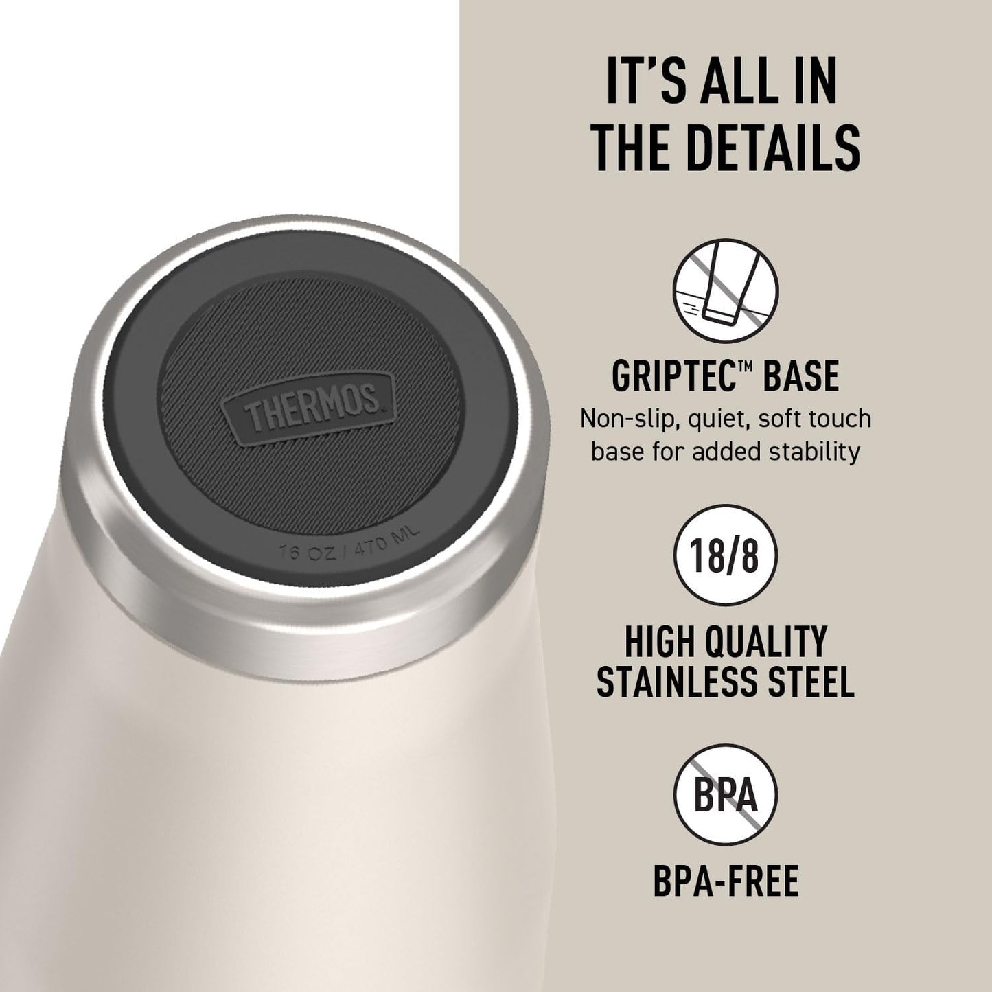 ICON SERIES, Stainless Steel Mug, Granite, 16 oz