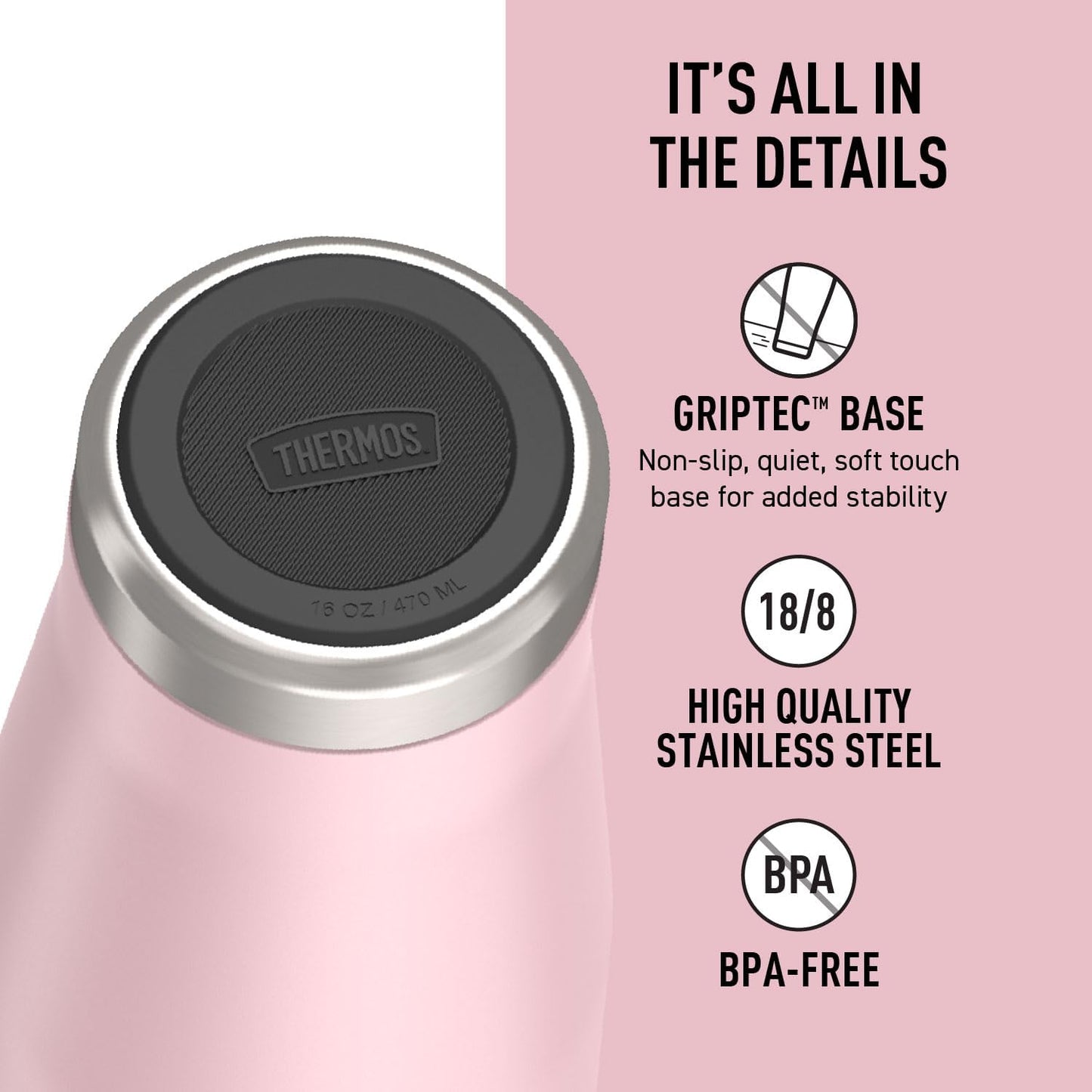 ICON SERIES, Stainless Steel Mug, Granite, 16 oz