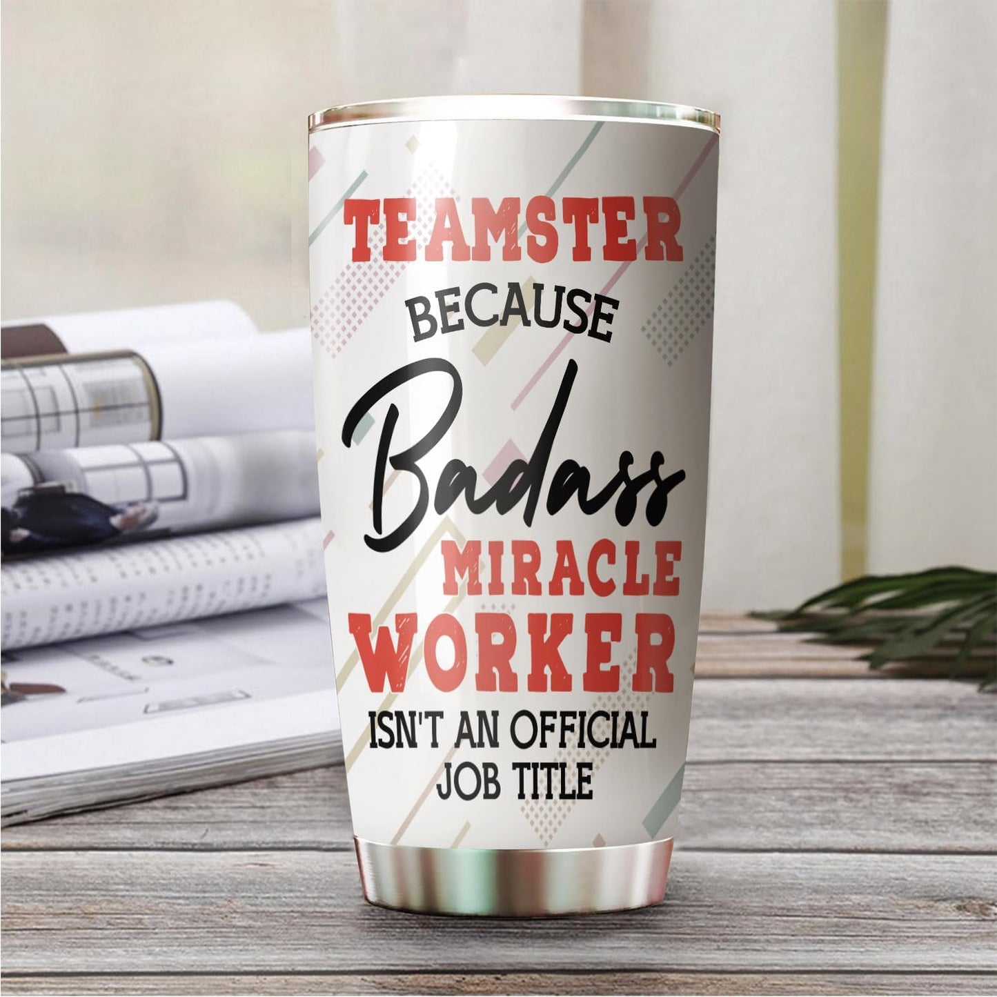 Miracle Worker Nutrition Facts Teamster Tumbler Stainless Steel 20oz, Funny Gifts Bulks For Office Women Men Work Friend Coworker, Driking Coffee Cup For Birthday Christmas