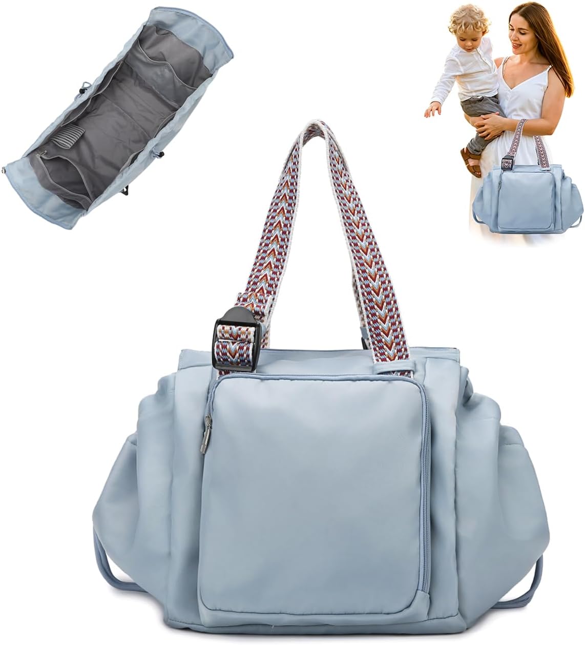 Everyday Convertible Backpack Tote Diaper Bag, 15 Pockets