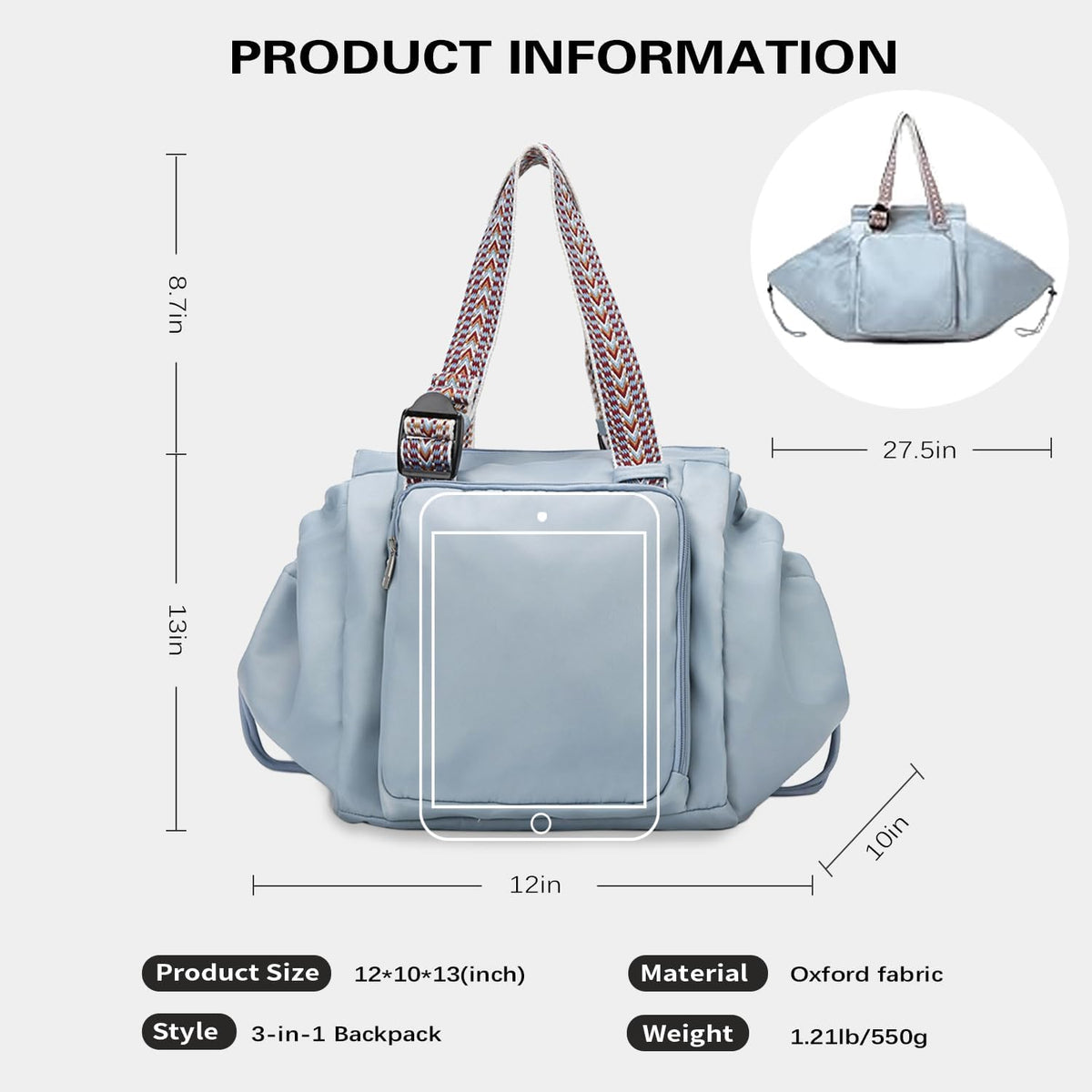 Everyday Convertible Backpack Tote Diaper Bag, 15 Pockets
