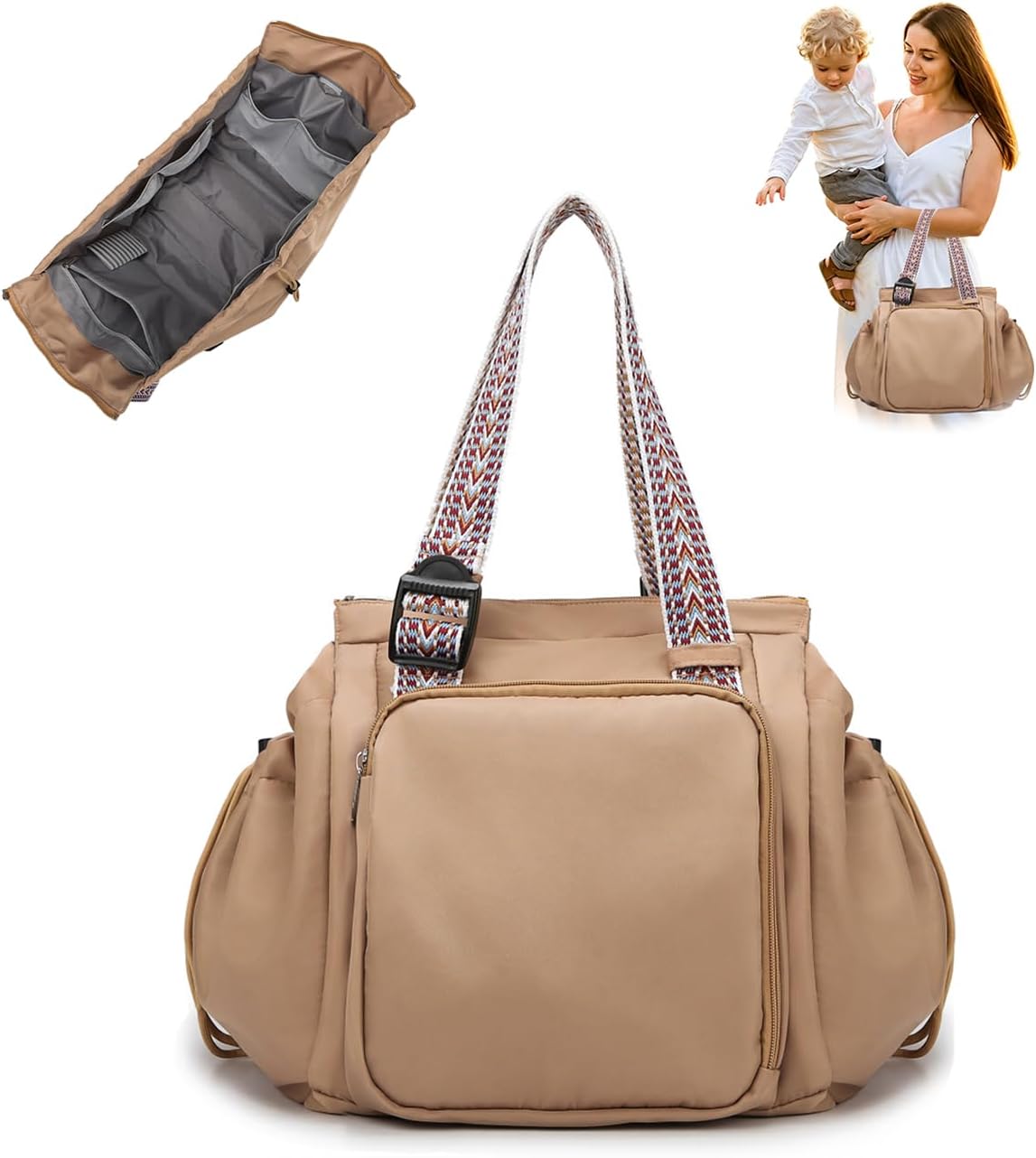 Everyday Convertible Backpack Tote Diaper Bag, 15 Pockets