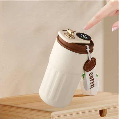 Anti Impact No Tip Desk Mug Stainless Steel Vacuum Insulated Mug | with Spill Resistant Lid and Strong Handle Shatterproof Cups for Cold Drinks Hot Beverages