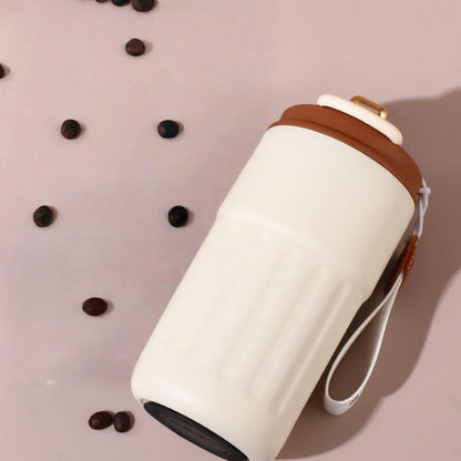 Anti Impact No Tip Desk Mug Stainless Steel Vacuum Insulated Mug | with Spill Resistant Lid and Strong Handle Shatterproof Cups for Cold Drinks Hot Beverages