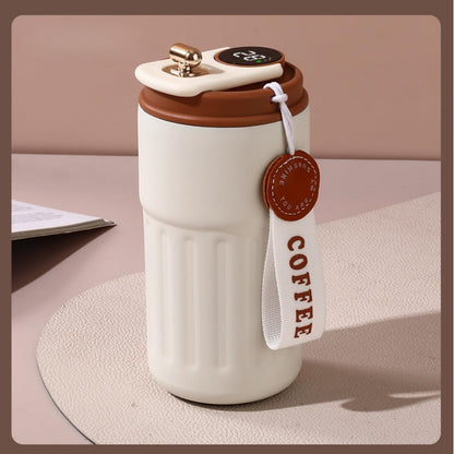 Anti Impact No Tip Desk Mug Stainless Steel Vacuum Insulated Mug | with Spill Resistant Lid and Strong Handle Shatterproof Cups for Cold Drinks Hot Beverages