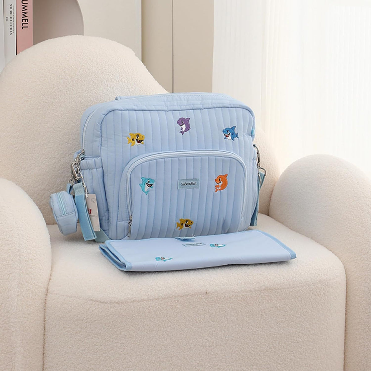 Diaper Bag Backpack with Changing Pad - Travel Baby Bag, Insulated Bottle Pockets, Stroller Straps (Medium - Black Flowers)