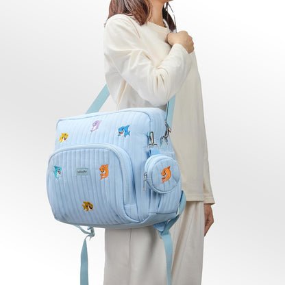Diaper Bag Backpack with Changing Pad - Travel Baby Bag, Insulated Bottle Pockets, Stroller Straps (Medium - Black Flowers)