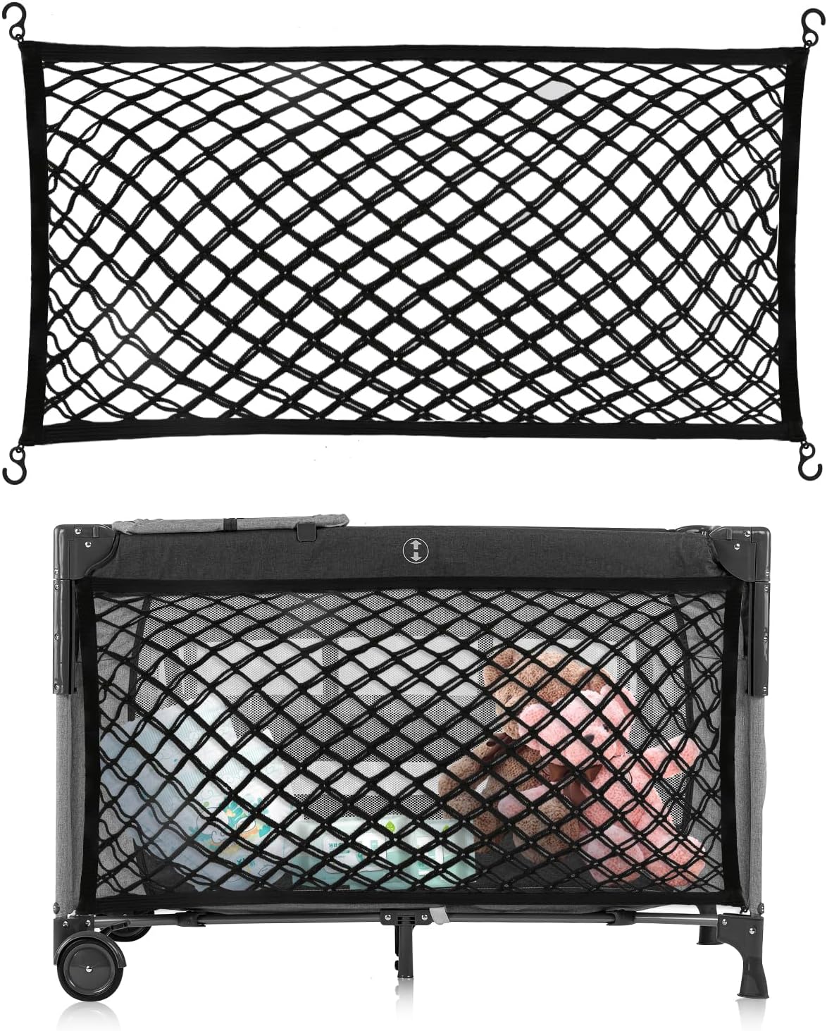 Stroller Wagon Cargo Net, Baby Stroller Organizer Mesh Cargo Net for Extra Storage Space Large Storage Capacity, Stroller Wagon Accessories - Compatible with WONDERFOLD All W-Series Models