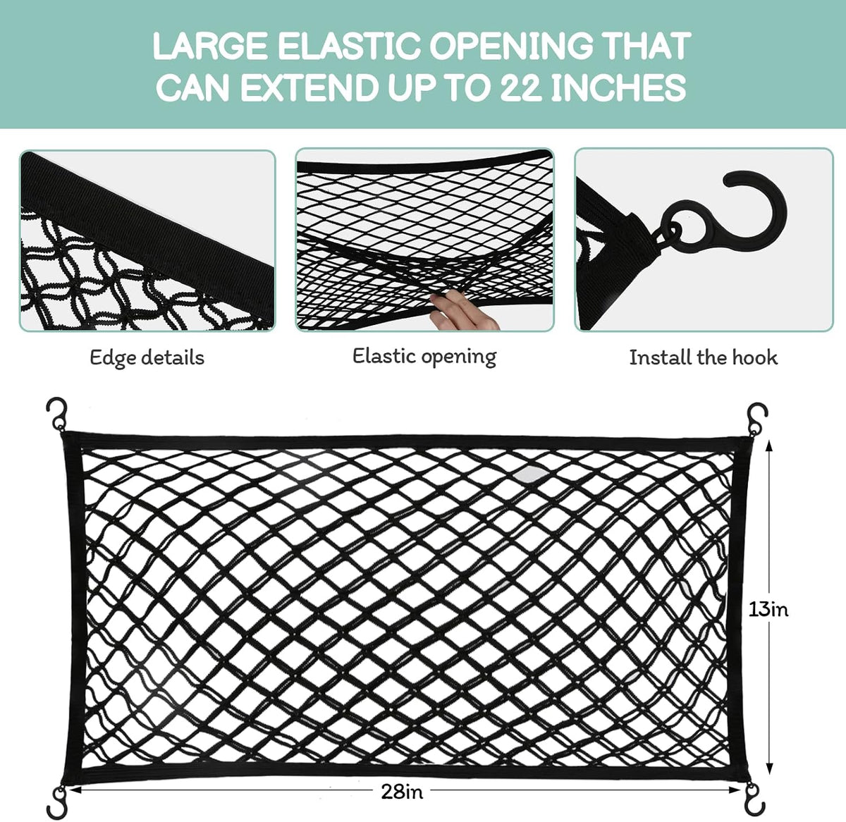 Stroller Wagon Cargo Net, Baby Stroller Organizer Mesh Cargo Net for Extra Storage Space Large Storage Capacity, Stroller Wagon Accessories - Compatible with WONDERFOLD All W-Series Models