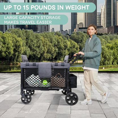 Stroller Wagon Cargo Net, Baby Stroller Organizer Mesh Cargo Net for Extra Storage Space Large Storage Capacity, Stroller Wagon Accessories - Compatible with WONDERFOLD All W-Series Models