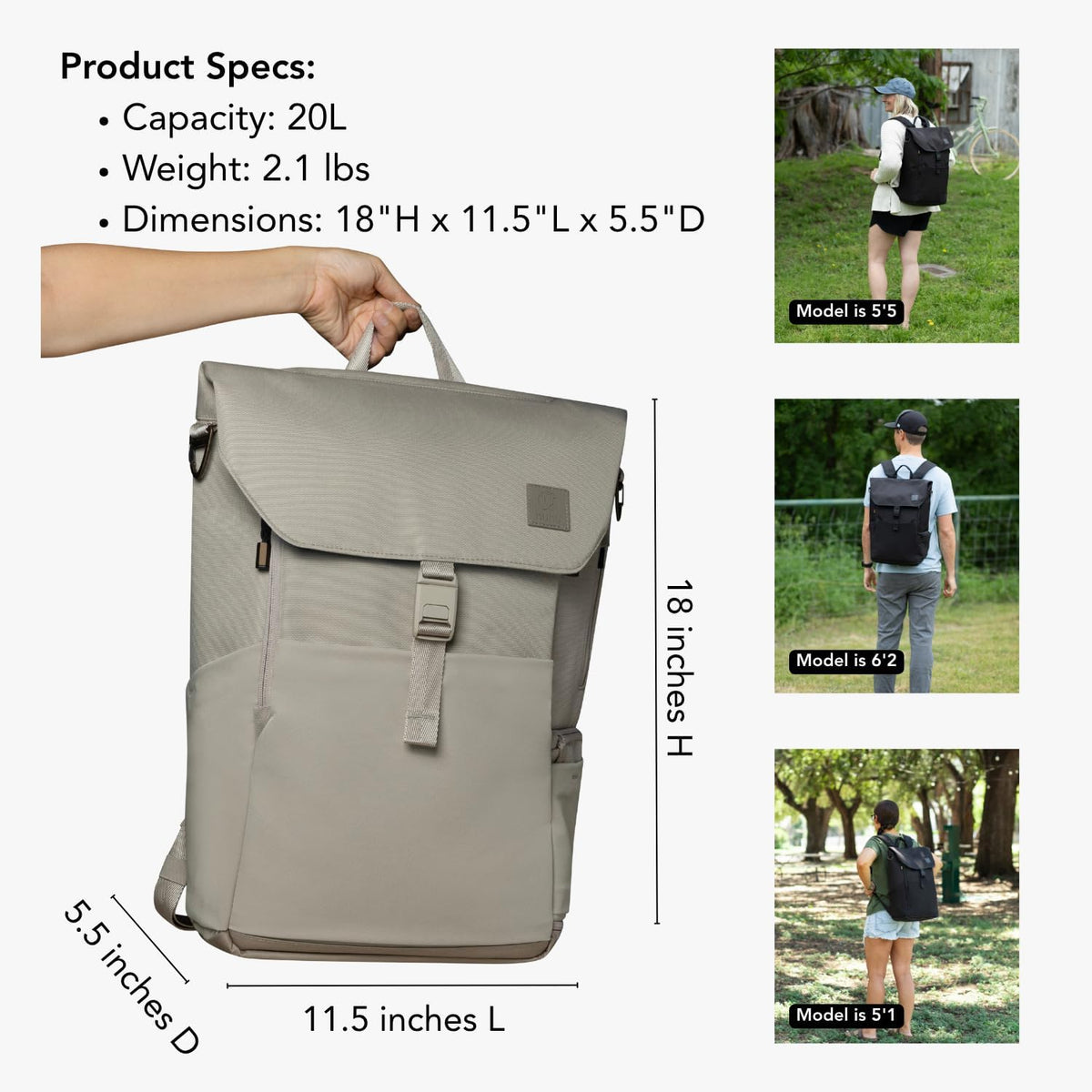 Diaper Bag Backpack – Large Baby Bag for Moms & Dads – Water-Resistant, Unisex Travel Kit for New Parents – Includes Changing Pad and 2 Organizer Pouches (Outdoorsy Sage)