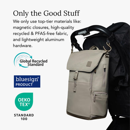 Diaper Bag Backpack – Large Baby Bag for Moms & Dads – Water-Resistant, Unisex Travel Kit for New Parents – Includes Changing Pad and 2 Organizer Pouches (Outdoorsy Sage)