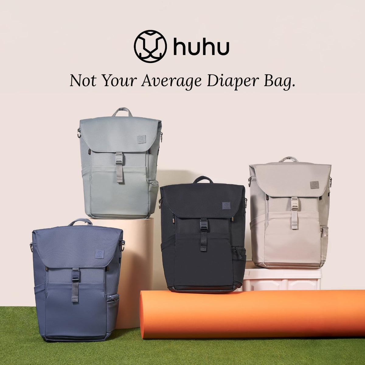 Diaper Bag Backpack – Large Baby Bag for Moms & Dads – Water-Resistant, Unisex Travel Kit for New Parents – Includes Changing Pad and 2 Organizer Pouches (Outdoorsy Sage)
