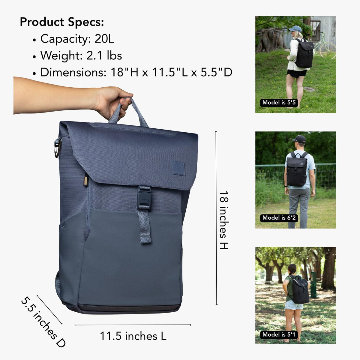 Diaper Bag Backpack – Large Baby Bag for Moms & Dads – Water-Resistant, Unisex Travel Kit for New Parents – Includes Changing Pad and 2 Organizer Pouches (Outdoorsy Sage)