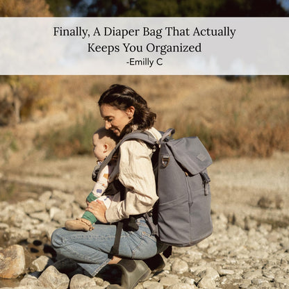 Diaper Bag Backpack – Large Baby Bag for Moms & Dads – Water-Resistant, Unisex Travel Kit for New Parents – Includes Changing Pad and 2 Organizer Pouches (Outdoorsy Sage)