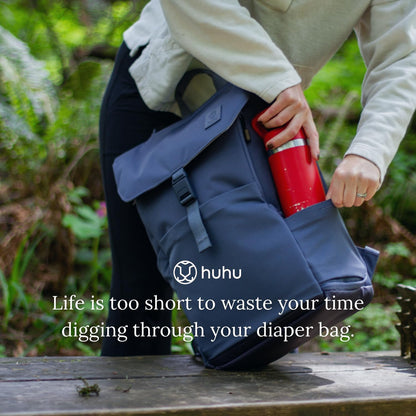 Diaper Bag Backpack – Large Baby Bag for Moms & Dads – Water-Resistant, Unisex Travel Kit for New Parents – Includes Changing Pad and 2 Organizer Pouches (Outdoorsy Sage)