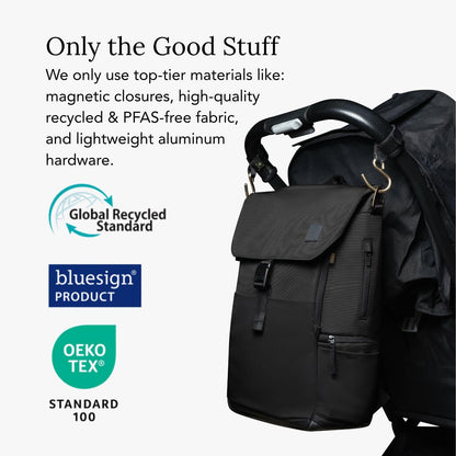 Diaper Bag Backpack – Large Baby Bag for Moms & Dads – Water-Resistant, Unisex Travel Kit for New Parents – Includes Changing Pad and 2 Organizer Pouches (Outdoorsy Sage)