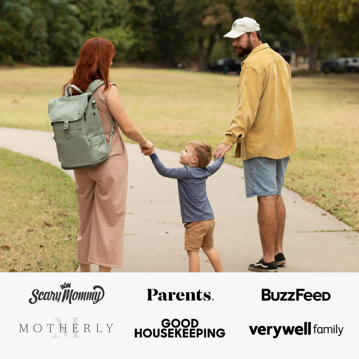 Diaper Bag Backpack – Large Baby Bag for Moms & Dads – Water-Resistant, Unisex Travel Kit for New Parents – Includes Changing Pad and 2 Organizer Pouches (Outdoorsy Sage)