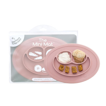 Mini Mat (Blush) + Mini Utensils (Fork & Spoon in Blush) - Toddler essentials mat and spoon