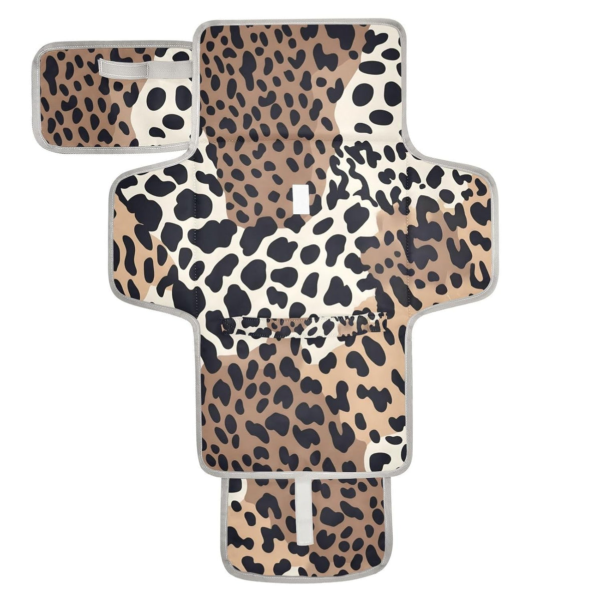 Baby Portable Diaper Changing Pad Waterproof Leopard Retro Cheetah Print Diaper Changing Mat with Wipes Pocket Foldable Travel Changing Pad Bag