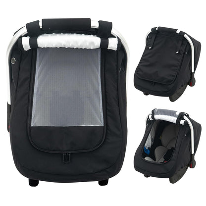 Waterproof Car Seat Cover Baby, 3D Mink Dot Infant Car Seat Cover with 2 Breathable Vents, Universal Carseat Canopy for Girls Boys, Baby Carrier Cover for All Seasons, Protect from Sunlight Rain