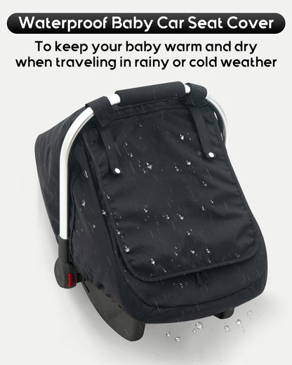Waterproof Car Seat Cover Baby, 3D Mink Dot Infant Car Seat Cover with 2 Breathable Vents, Universal Carseat Canopy for Girls Boys, Baby Carrier Cover for All Seasons, Protect from Sunlight Rain