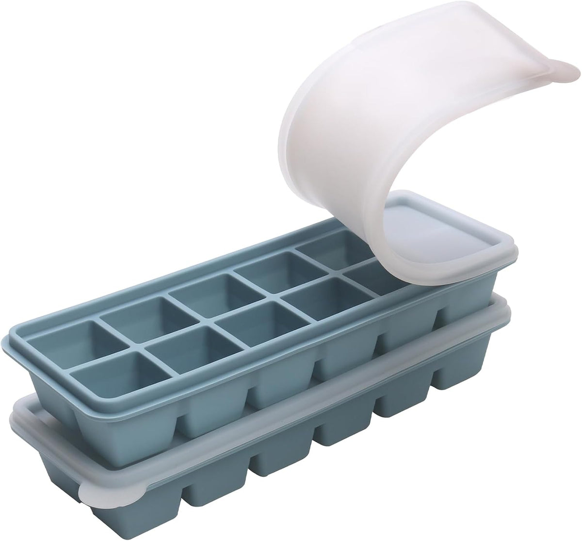 2 Tbsp. Silicone Freezer Molds - Perfect for Storing Garlic, Herbs, Ginger, Pesto, Tomato Paste, Lemon Juice, Purees and More - Silicone Food Freezer Tray (Blue)