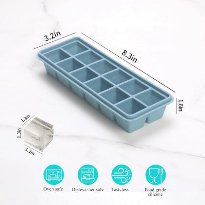 2 Tbsp. Silicone Freezer Molds - Perfect for Storing Garlic, Herbs, Ginger, Pesto, Tomato Paste, Lemon Juice, Purees and More - Silicone Food Freezer Tray (Blue)