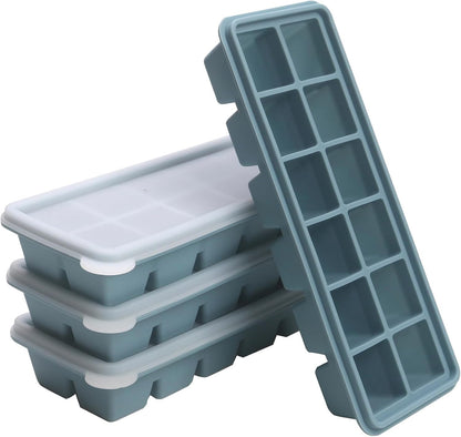 2 Tbsp. Silicone Freezer Molds - Perfect for Storing Garlic, Herbs, Ginger, Pesto, Tomato Paste, Lemon Juice, Purees and More - Silicone Food Freezer Tray (Blue)