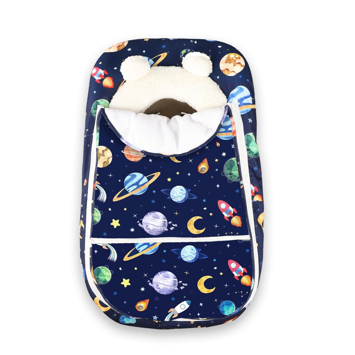 Car Seat Cover Baby Boy, Infant Car Seat Canopy Covers for Newborn with 2 Layers Windows of Breathable Mesh Fabric, Lightweight Polyester/Soft Minky Dot Backing