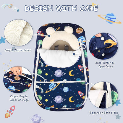 Car Seat Cover Baby Boy, Infant Car Seat Canopy Covers for Newborn with 2 Layers Windows of Breathable Mesh Fabric, Lightweight Polyester/Soft Minky Dot Backing