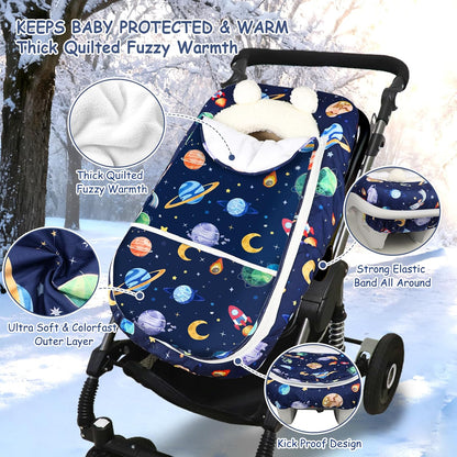 Car Seat Cover Baby Boy, Infant Car Seat Canopy Covers for Newborn with 2 Layers Windows of Breathable Mesh Fabric, Lightweight Polyester/Soft Minky Dot Backing