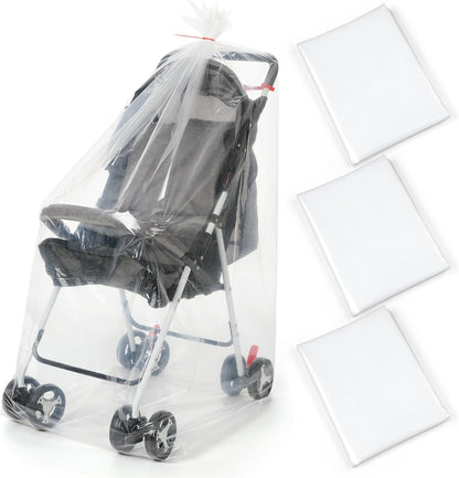 3 Pcs Stroller Storage Bag 39 x 59 Inch Extra Large Clear Plastic