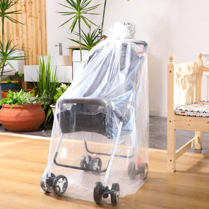 3 Pcs Stroller Storage Bag 39 x 59 Inch Extra Large Clear Plastic