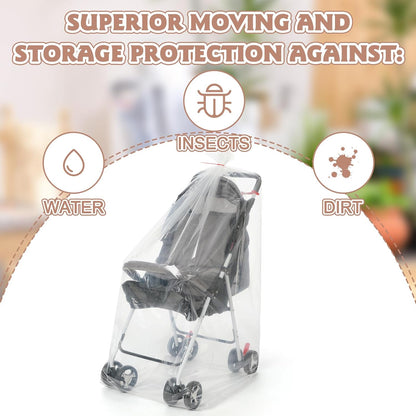 3 Pcs Stroller Storage Bag 39 x 59 Inch Extra Large Clear Plastic