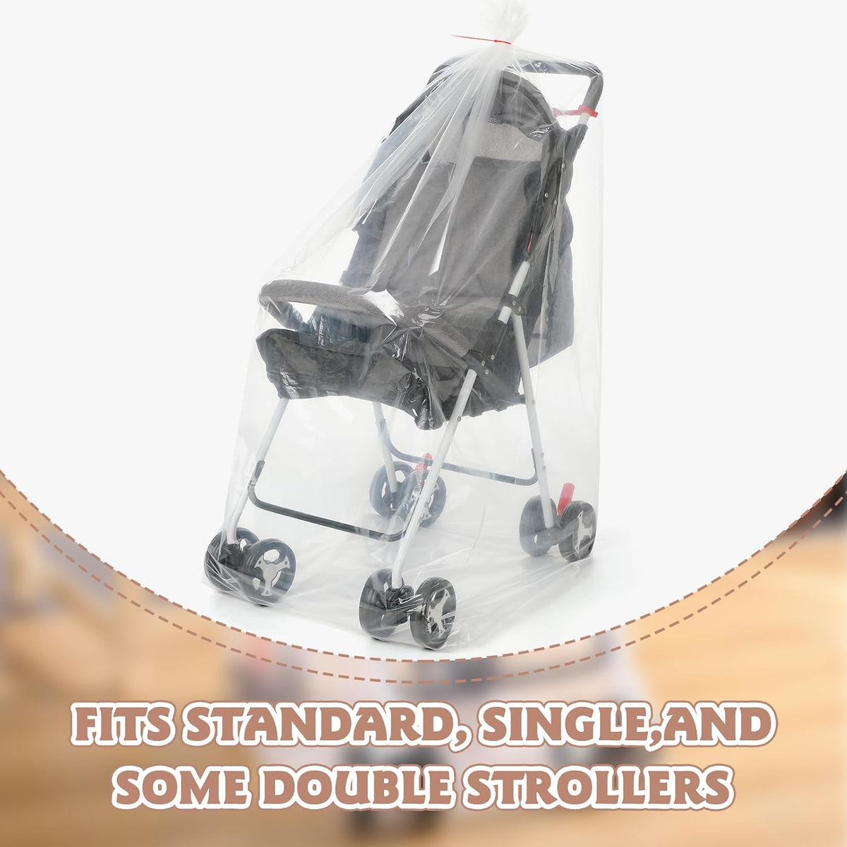 3 Pcs Stroller Storage Bag 39 x 59 Inch Extra Large Clear Plastic