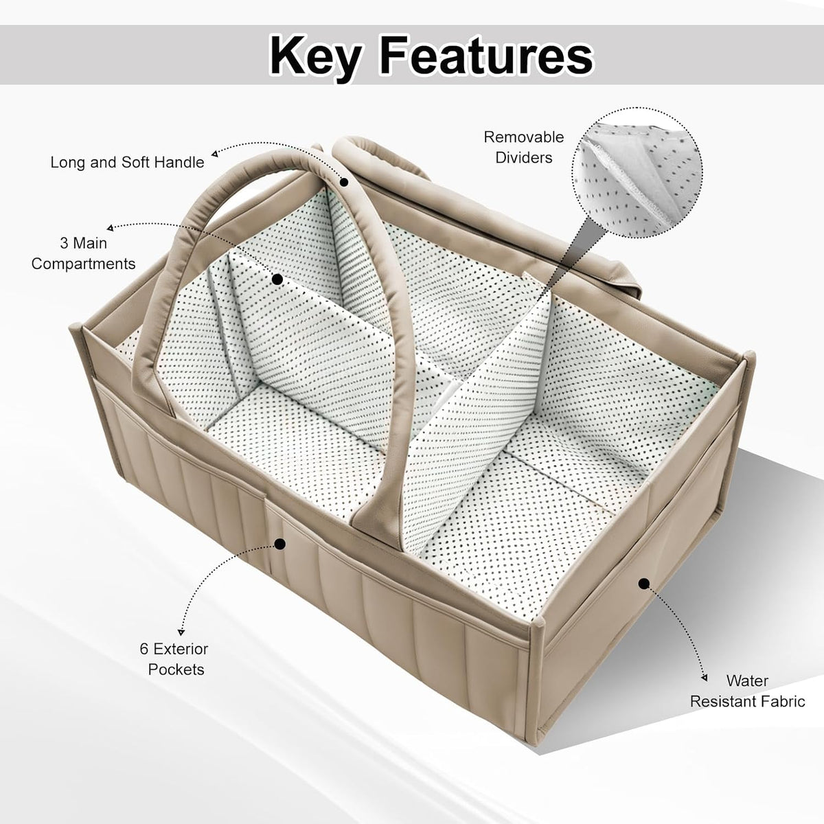 2-Pack Baby Diaper Caddy Organizer,Portable Large Capacity Nursery Storage Basket,Multifunctional Nursery Diaper Holder,Capacity Waterproof Storage Bin for Infant Diapers,Gift for Baby Shower, Green