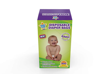 Baby Disposable Diaper Bags, Powder Scent, Easy-Tie, 300 Count