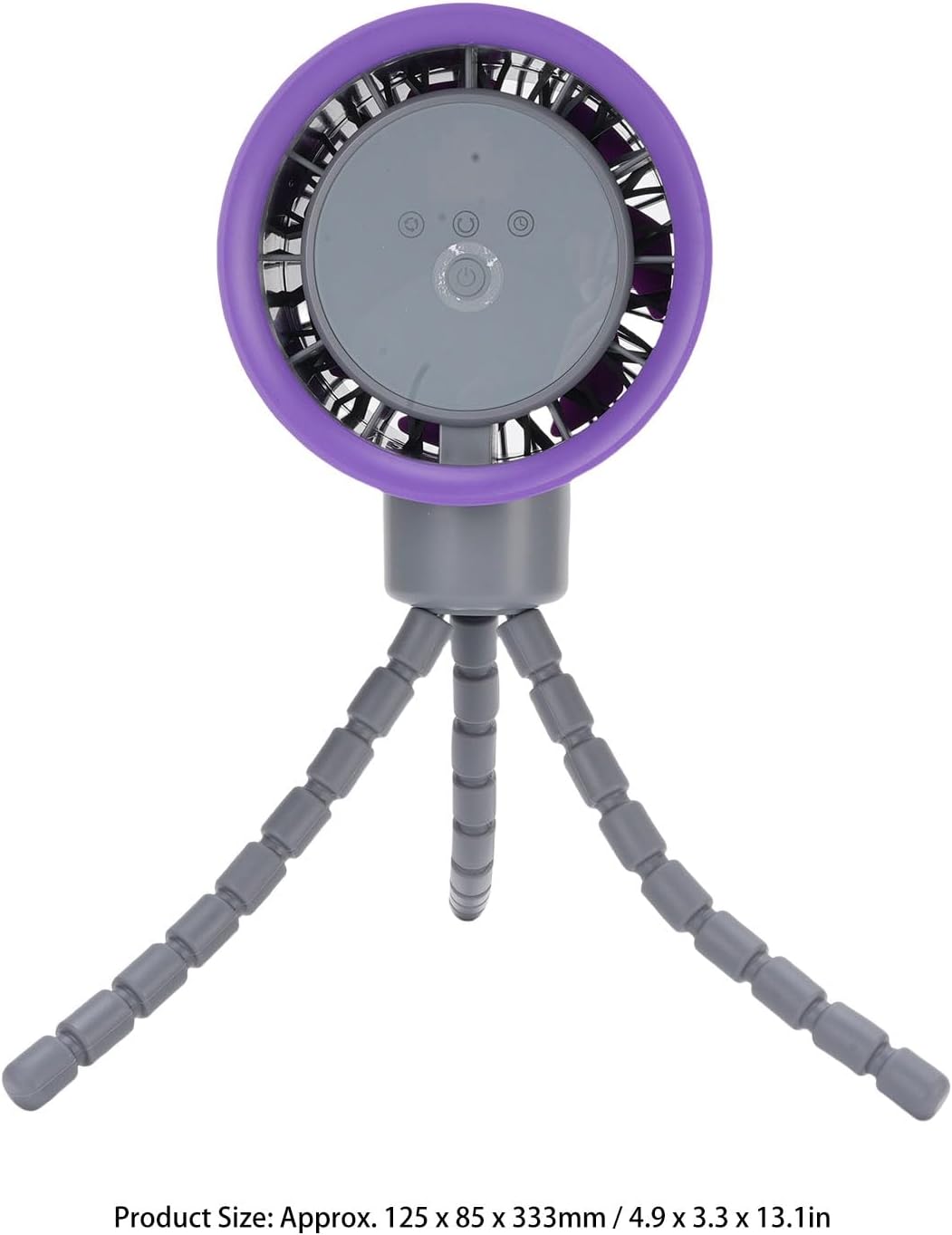 Flexible Tripod Clip Fan Rechargeable Battery Operated Stroller Fan with Digital Display Lithium Ion Battery for Baby Stroller (White)