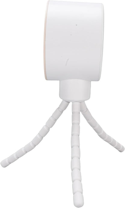 Flexible Tripod Clip Fan Rechargeable Battery Operated Stroller Fan with Digital Display Lithium Ion Battery for Baby Stroller (White)