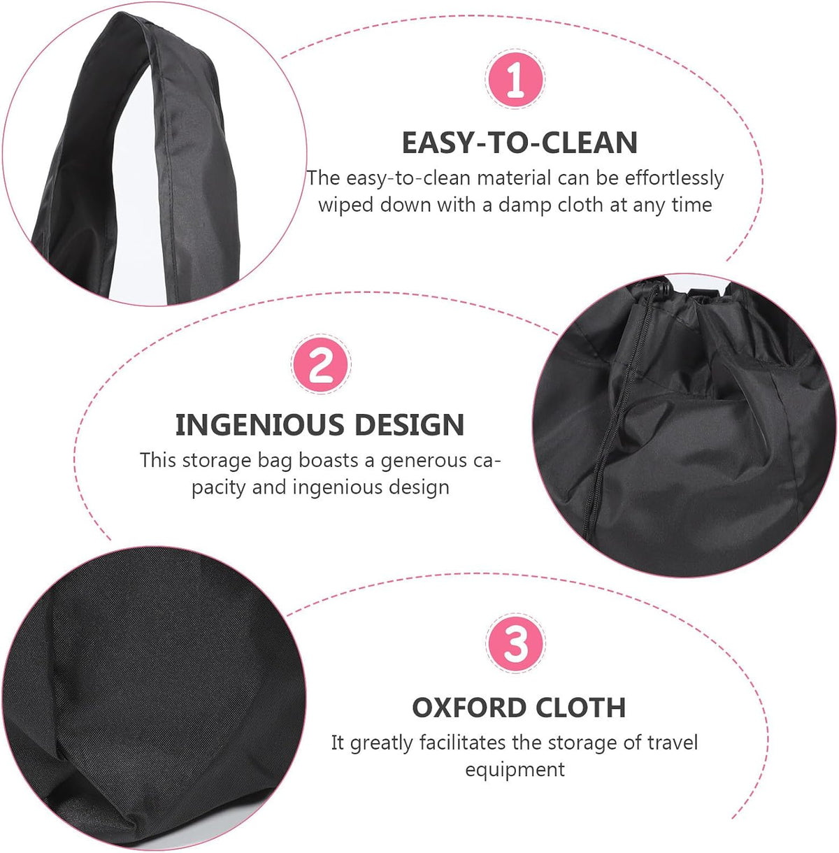 Stroller Travel Bag with Oxford Cloth, Black Storage for Travel
