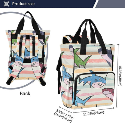 Diaper Bag Backpack, Multifunction Travel Bag for Moms Dads, Baby Changing Bag with Insulted Pockets, Stroller Straps and Side Bottle Pockets Stripe Splash Pattern