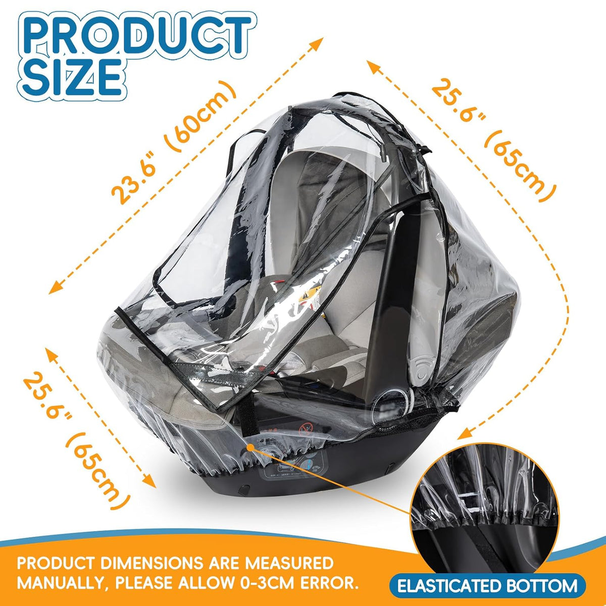 bemece Infant Car Seat Rain Cover with Air Vents and Access Window