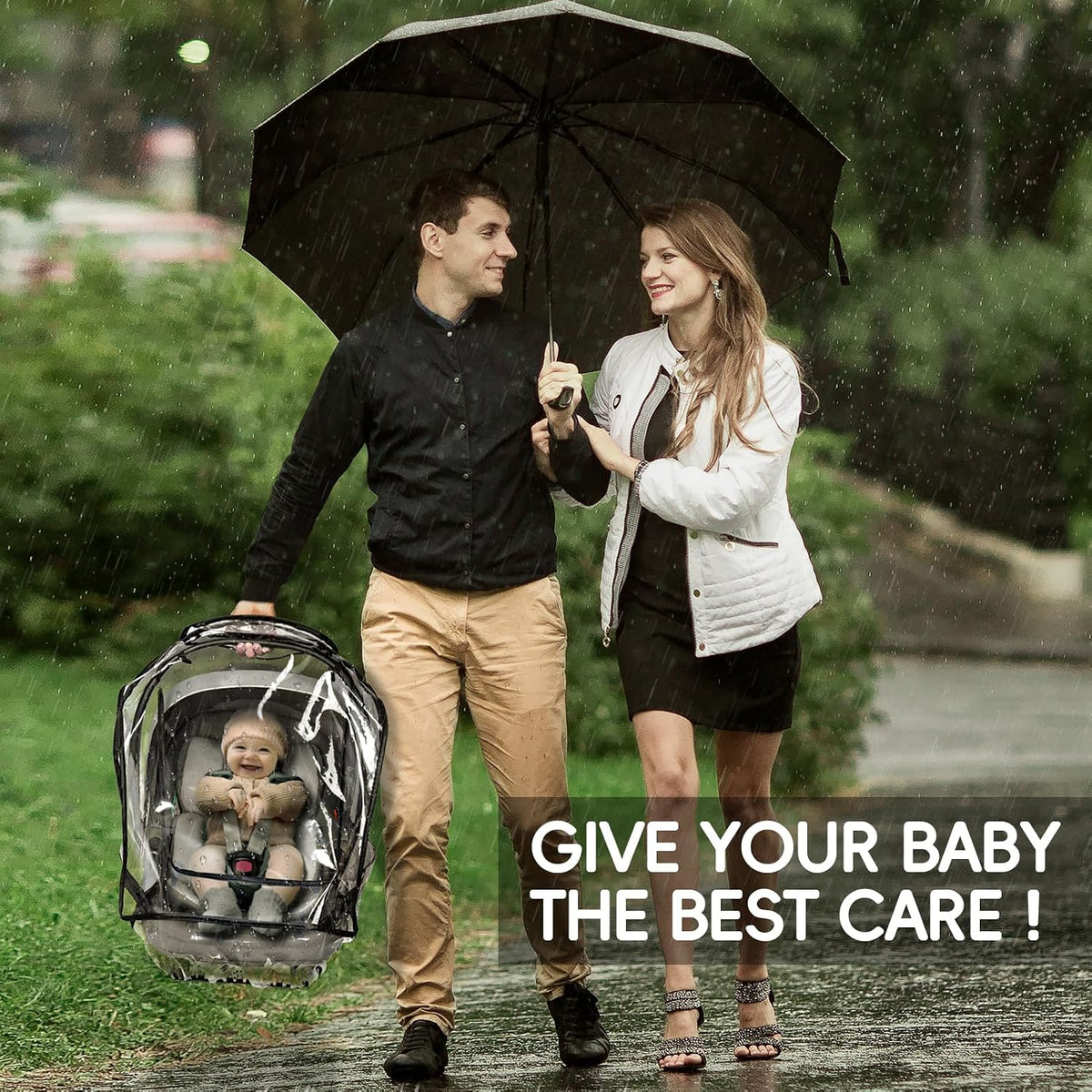 bemece Infant Car Seat Rain Cover with Air Vents and Access Window