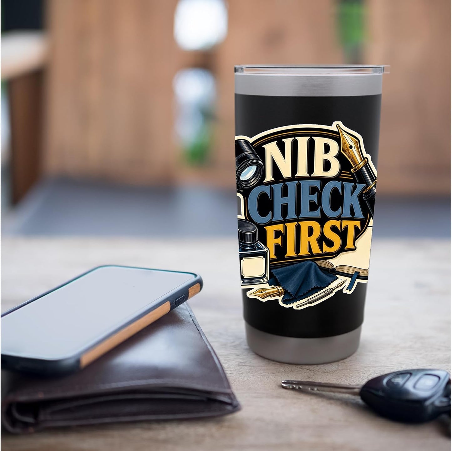 NIB CHECK FIRST Hobby Table Calm Stainless Steel Insulated Tumbler